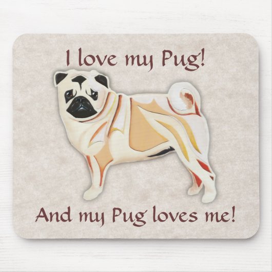 Pug Mousepad Muismat (Voorkant)