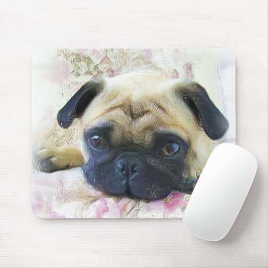 Pug mousepad muismat (Met muis)