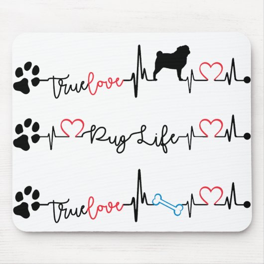 Pug Mousepad Muismat (Voorkant)