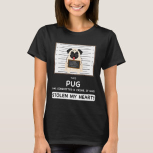 Pug Mugshot - Funny Pug Gift voor Hondenliefhebber T-shirt