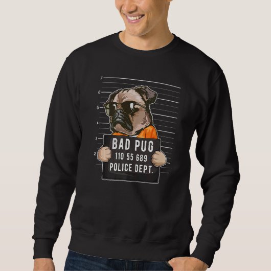 Pug Mugshot Hond Trui (Voorkant)