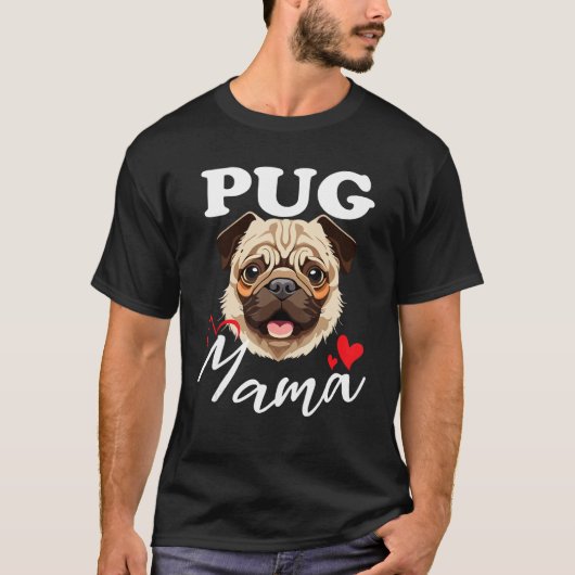 Pug mum loves his dog animal t-shirt (Voorkant)