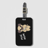 PUG MUM - Zwart Bagagelabel (Voorkant (verticaal))