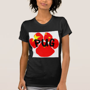 pug name paw china-flag.png t-shirt