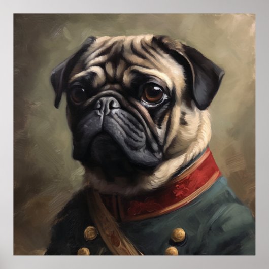 Pug Napoleon kostuum Poster (Voorkant)
