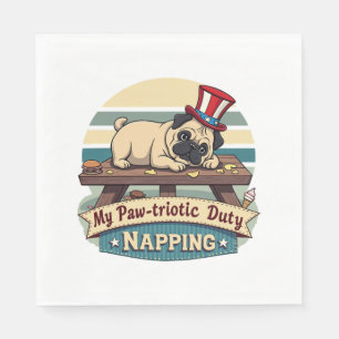 Pug Napping Servet