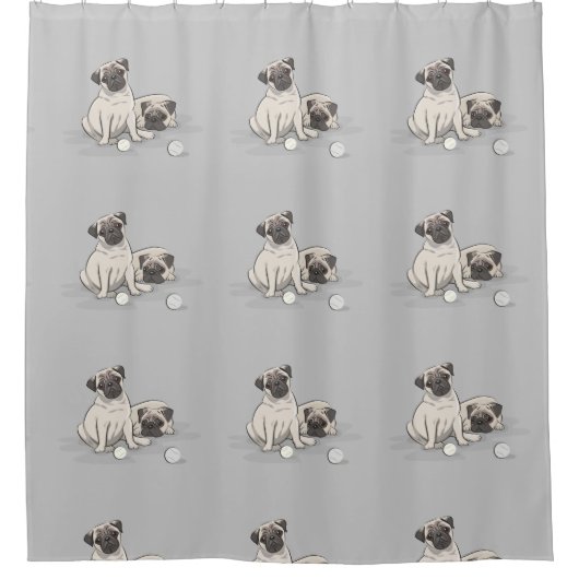 Pug Nation Douchegordijn (Voorkant)