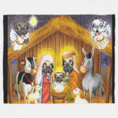 Pug Natitivity Scene Fleece Blanket (Voorkant (Horizontaal))