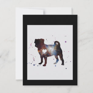 Pug Nebula Pug Hondenliefhebber Nebula Lover Gift Bedankkaart
