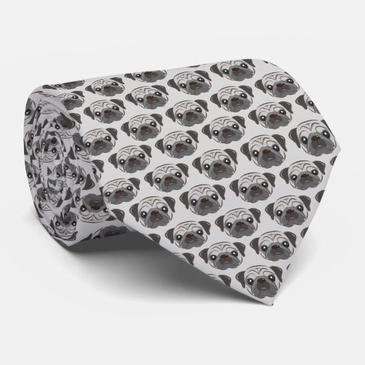 Pug Necktie Stropdas (Opgerold)
