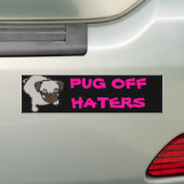 Pug negeert haters bumpersticker (Op auto)