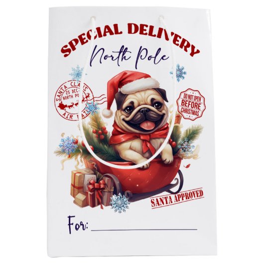 Pug noordpool bevalling medium cadeauzakje (Voorkant)