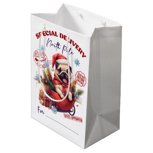 Pug noordpool bevalling medium cadeauzakje (Achterkant Gekanteld)