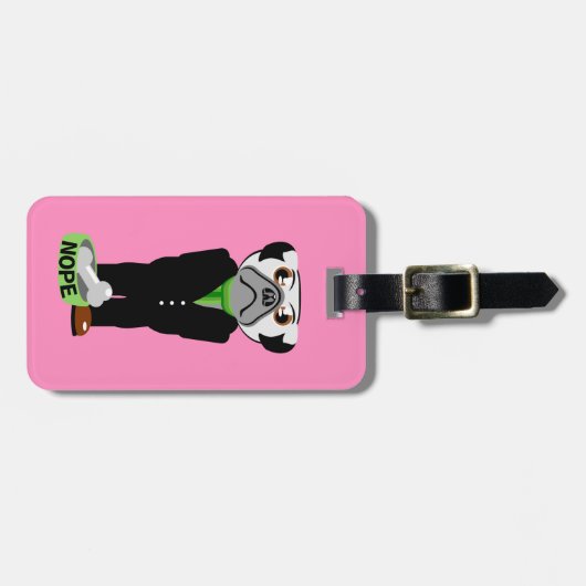 Pug Nope Bagagelabel (Voorkant horizontaal)