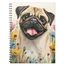 Pug-notitieboek – Waterverf