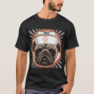 Pug Nurse aangepaste verpleegkundigen T-shirt