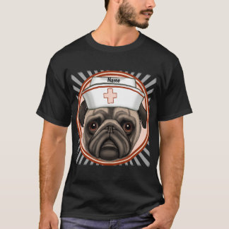 Pug Nurse aangepaste verpleegkundigen T-shirt
