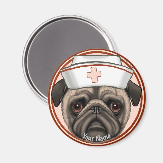 Pug Nurse Magneet (Voorkant / Achterkant)
