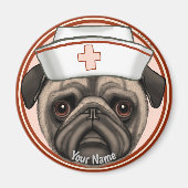 Pug Nurse Magneet (Voorkant)
