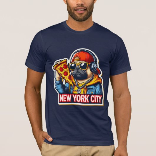 PUG-NYC STIJL 3 T-SHIRT (Voorkant)