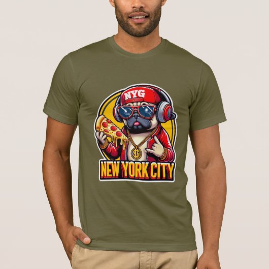 PUG-NYC STIJL 4 T-SHIRT (Voorkant)