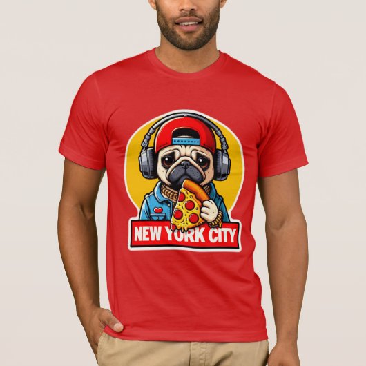 PUG-NYC STIJL 5 T-SHIRT (Voorkant)