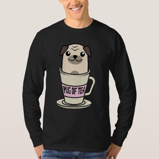 Pug Of Tea Koele Kruidenthee Drankers Dier T-shirt (Voorkant)