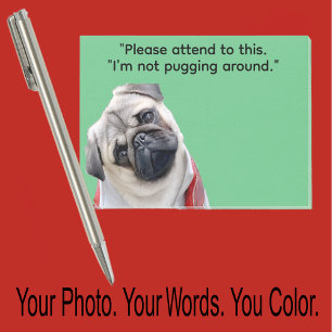 Pug of uw hondenfoto—Kleine kerstcadeautjes Cute G Post-it® Notes