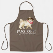 Pug off! aangepaste naam pug art dog bruin schort (Voorkant)