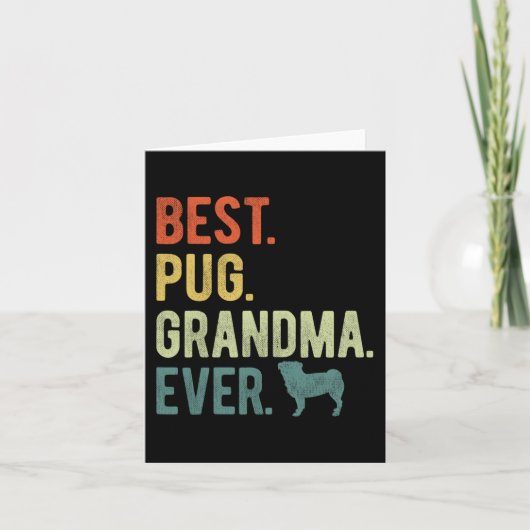 Pug Oma Ever Hondenliefhebbers Moederdag Kaart (Voorkant)