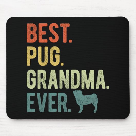 Pug Oma Ooit Hondenliefhebbers Moederdag Muismat (Voorkant)