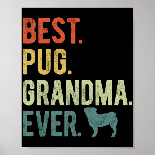 Pug Oma Ooit Hondenliefhebbers Moederdag Poster (Voorkant)