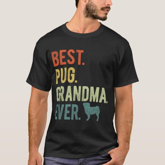 Pug Oma Ooit Hondenliefhebbers Moederdag T-shirt (Voorkant)