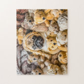 Pug Omgeven Door Pluche Teddyberen Legpuzzel (Verticaal)
