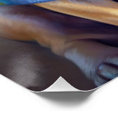 Pug on Beach, zomercadeau voor hondenliefhebber Perfect Poster (Hoek)