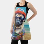 Pug on Beach, zomercadeau voor hondenliefhebber Schort (Insitu)