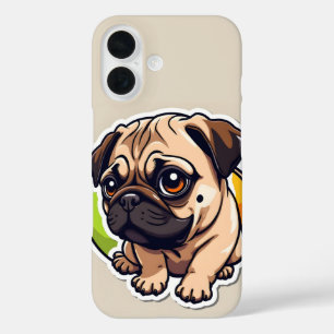 Pug-ontwerp iPhone 16 Hoesje