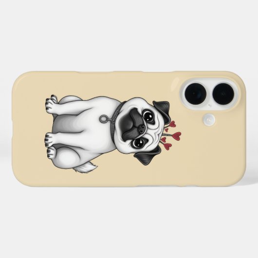 Pug-ontwerp Case-Mate iPhone Case (Achterkant (horizontaal))