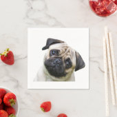 "Pug" ontwerp papieren servetten (Insitu)