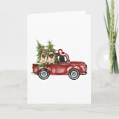 Pug Op Auto Kerst Ornament Grappige Kerstboom Kaart (Voorkant)