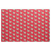 Pug op Bright rode achtergrond Stof (Yard (91,4 cm))