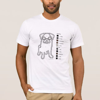 Pug op cijfers t-shirt