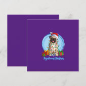 Pug op de kerstfeestkaart feestdagenkaart (Voorkant / Achterkant)