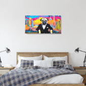 PUG OP DE STAD 5 CANVAS AFDRUK (Insitu (Slaapkamer))
