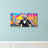 PUG OP DE STAD 5 CANVAS AFDRUK (Insitu (Houten vloer))