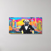 PUG OP DE STAD 5 CANVAS AFDRUK (Voorkant)