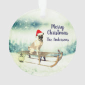 Pug op een kerstmis ornament (achterkant)