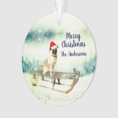 Pug op een kerstmis ornament (voorkant)