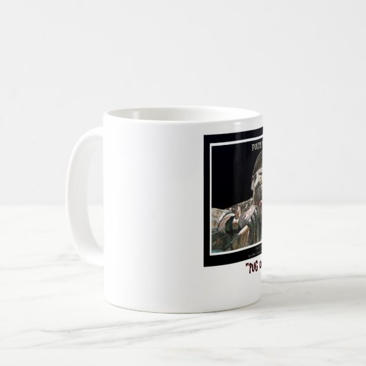 "PUG op een MOK" Koffiemok (Voorkant links)