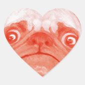 PUG_orange3.png Hart Sticker (Voorkant)